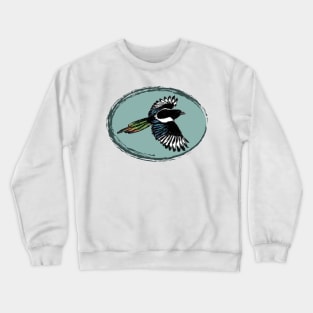 Artwork of an Eurasian Magpie in Flight II Crewneck Sweatshirt